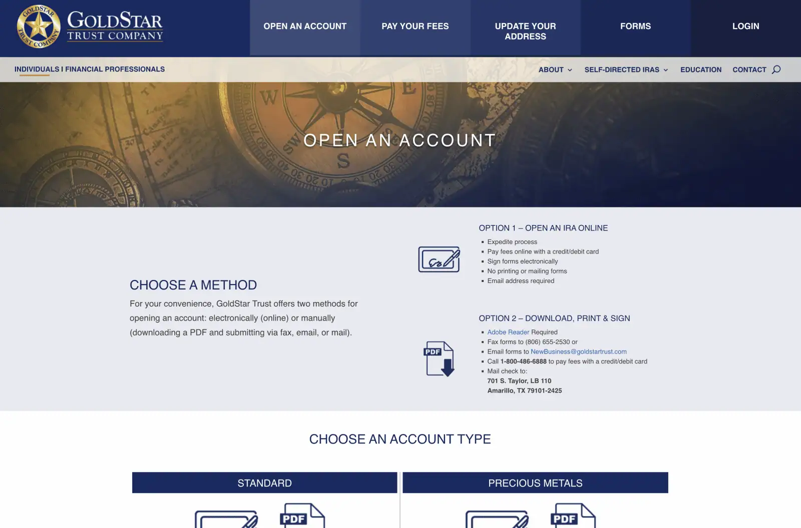 GoldStar Trust Self-Directed IRAs | Texas Depository